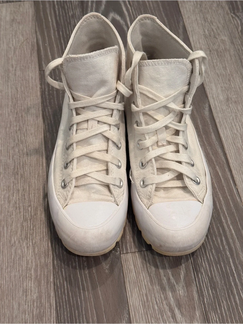 Converse White High-Top Platform Sneakers - Picture 2 of 7